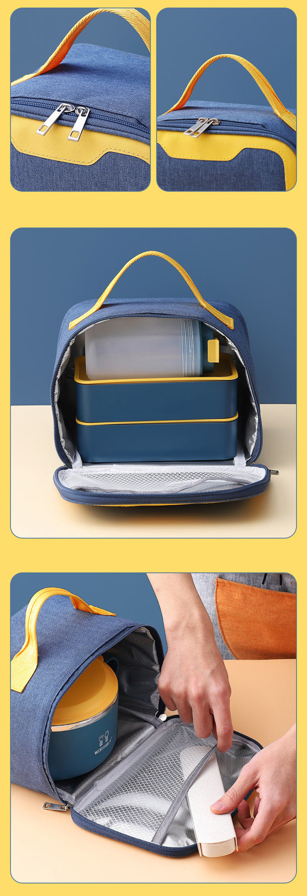 1440ml PP Material Bento Box Multi-layer Sealing Combination Basket Picnic Lunch Box(2 layer)