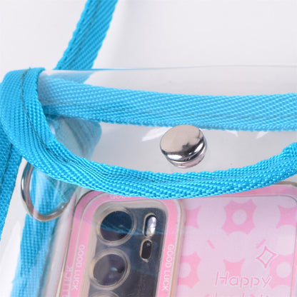 PVC Transparent Shoulder Bag Clear Bag Crossbody Bag W/Strap Stadium Approved Bag(Size S)
