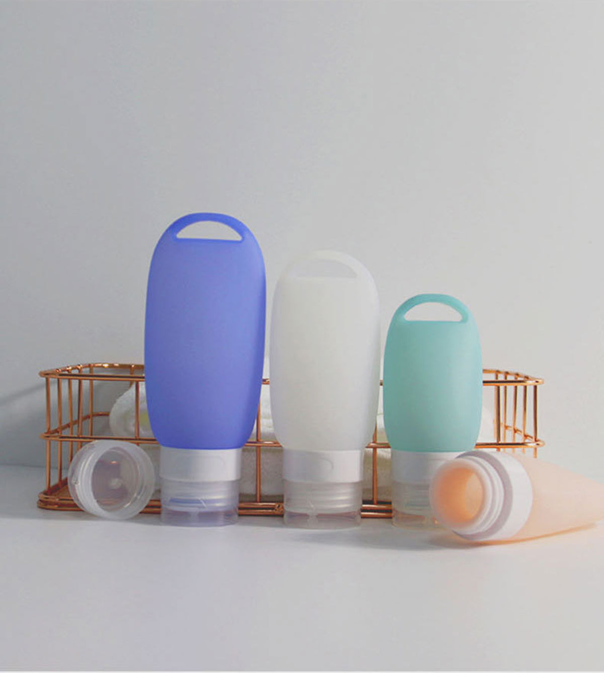 2 OZ Silicone Travel Split Bottles, Travel Size Bottles for Shampoo,Conditioner,Lotion,Toiletries