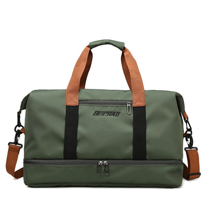 Travel Duffel Bag Oxford Tote Bag Sport Gym Bag Swimming Bag with Shoe Pouch&Wet Pocket