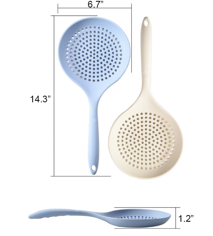 Silicone Large Slotted Spoon Cooking Skimmer Draining Strainer Spoon For Frying and Cooking