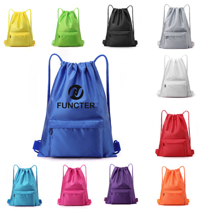 Oxford Drawstring Gym Bag W/ Zipper Pocket