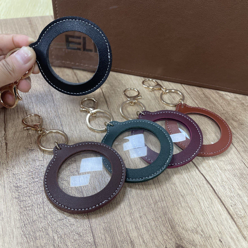 10X Vintage Leather Magnifier Keychain