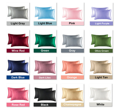 Full Printed 20 x 30" Premium Square Satin Silk Throw Pillowcase - Envelope Closure