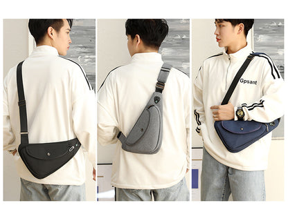 Men`s Sling Bag Chest Shoulder Backpack Travel Outdoors CrossBody Bags W/Earphone Hole