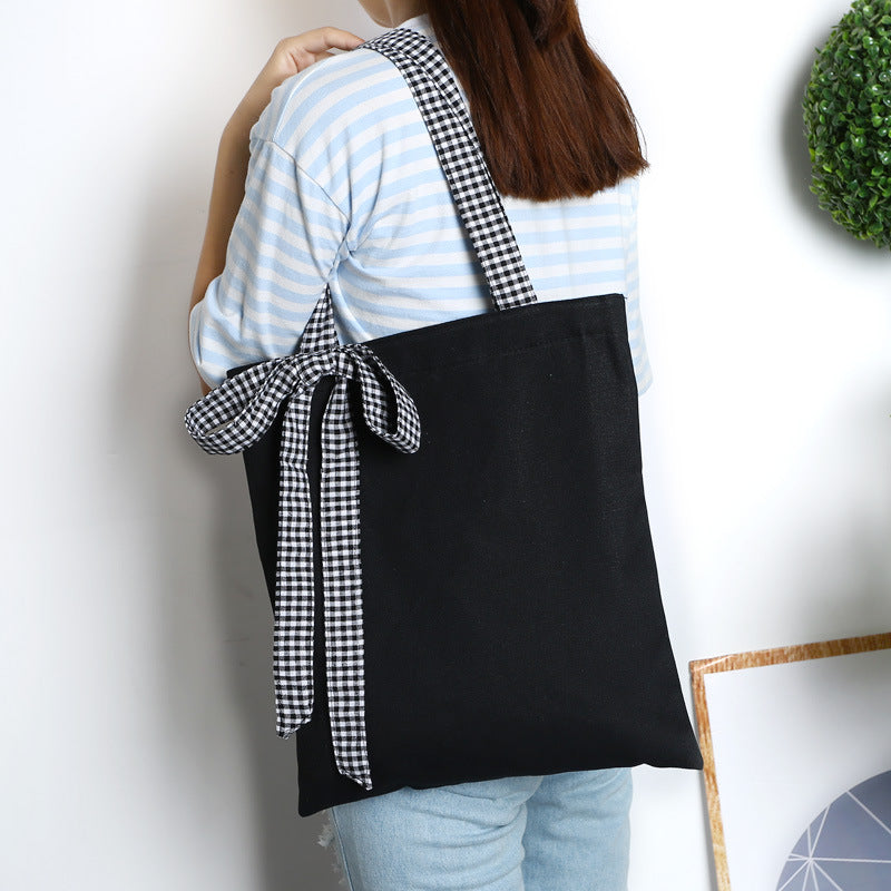 12 oz Canvas Grocery Shopping Tote Bag Single Shoulder Bag Daily Casual Bag For Students