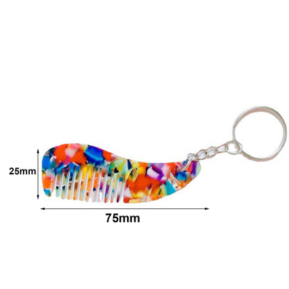 Mini Travel Acetate Comb Keychain Portable Hair Comb