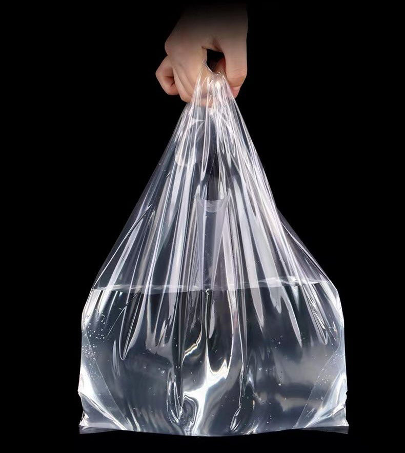 9"x12" 2.4mil PE Merchandise Shopping Bags Plastic Vest Bag W/Handle & Gusset