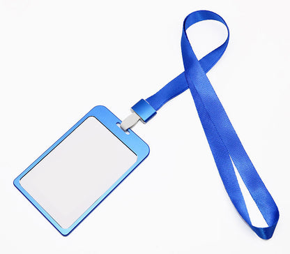 Large Aluminum Badge Holder With Lanyard