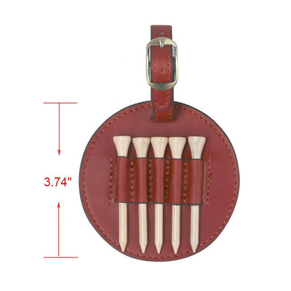 Vintage PU Leather Golf Tee Carrier Tees Holder