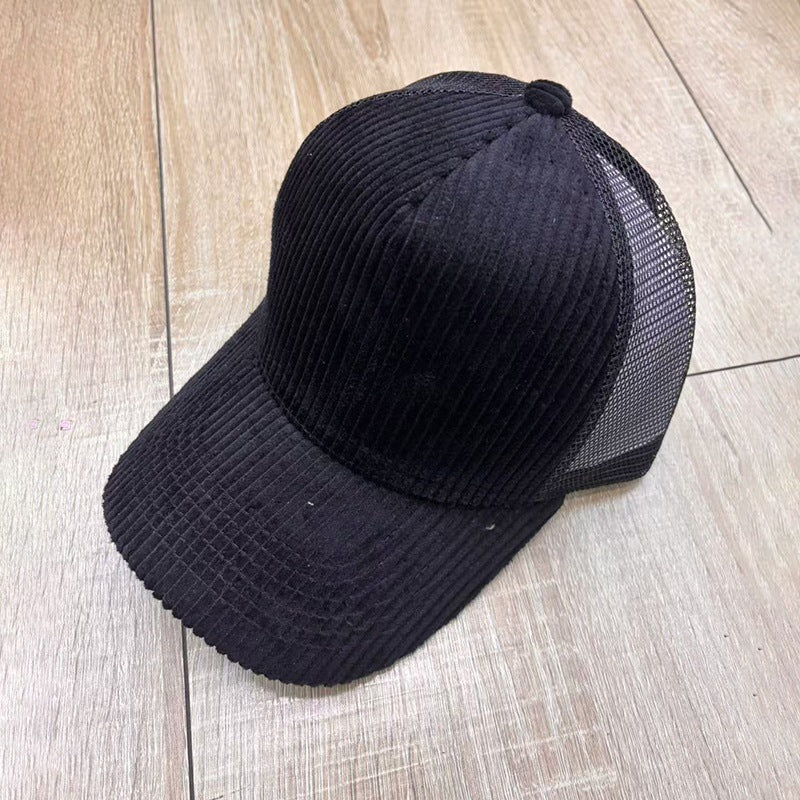 5 Panel Corduroy Trucker Cap For Men And Women