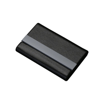 Metal Business Card Holder with Super Microfiber Leatherette Finish