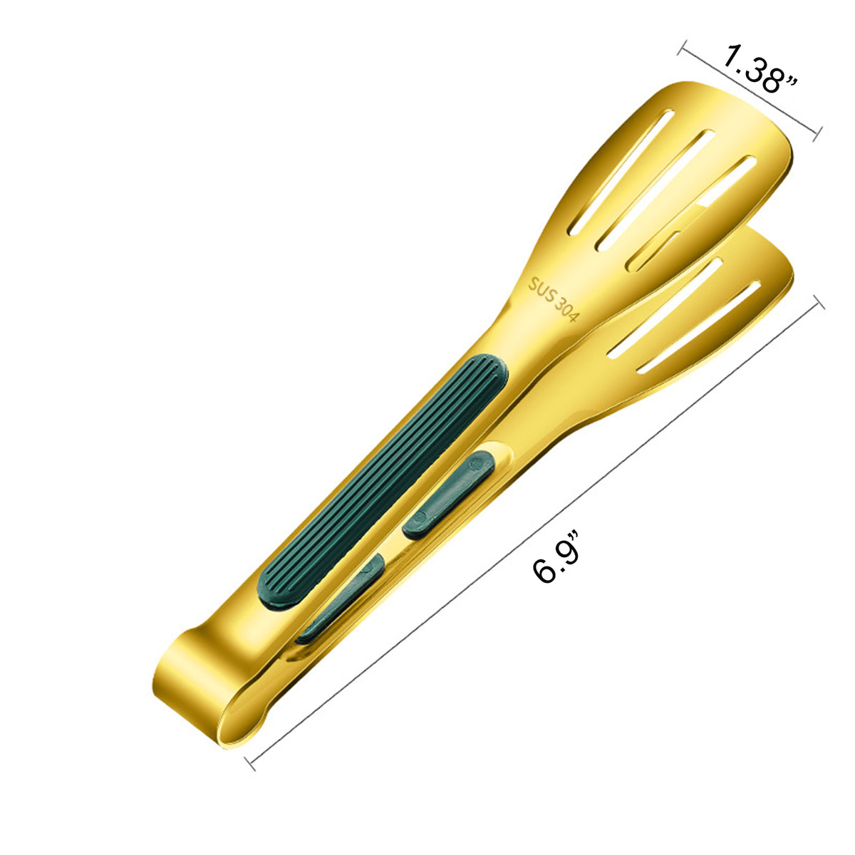 6.9" L Stainless Steel Kitchen Tong Metal Food Clip