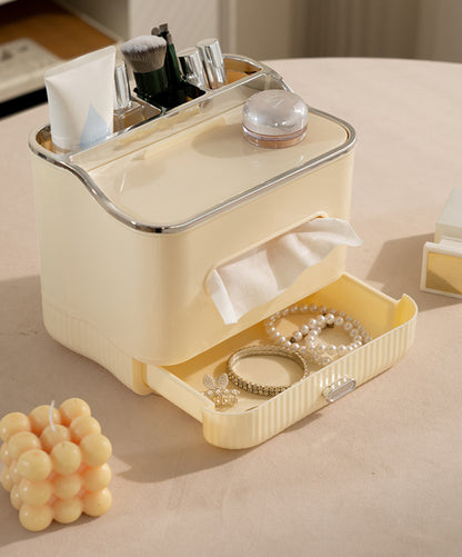 Multifunctional Tissue Storage Box Vanity Countertop for Paper, Remotes, Phone, Glasses Etc