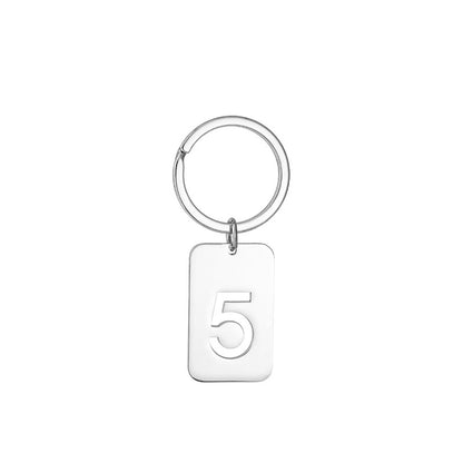 Number 5 Rectangular Tag Keychain 32 x 20 mm