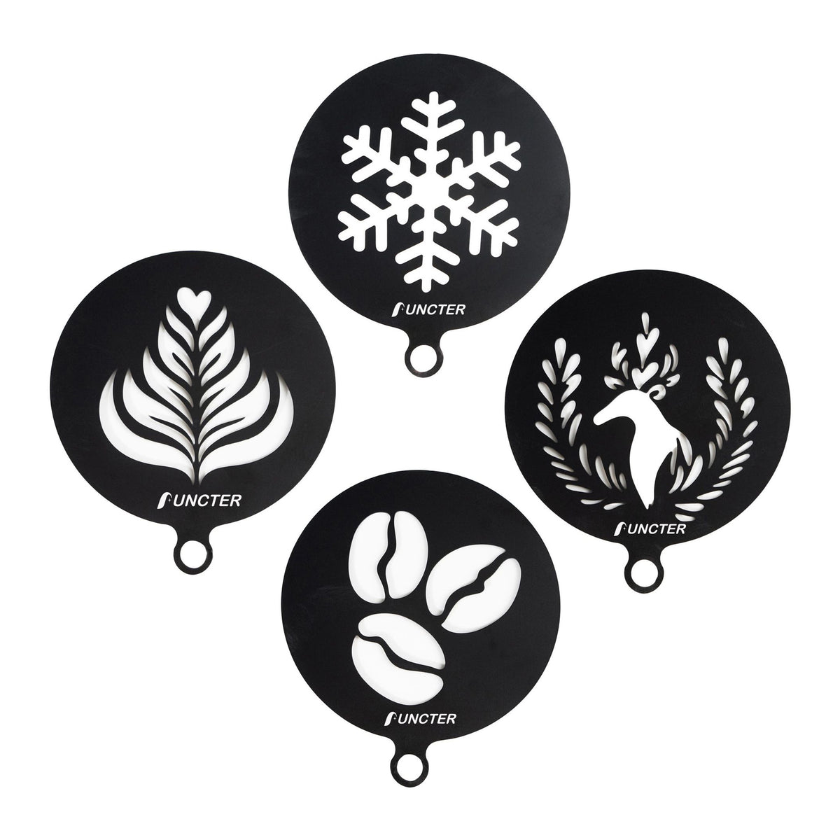 Four In A Set Black 430 Stainless Steel Coffee Latte Molds DIY
