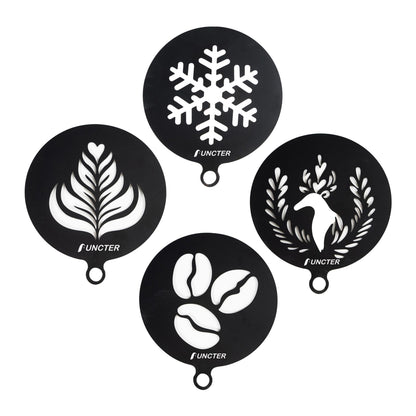 Four In A Set Black 430 Stainless Steel Coffee Latte Molds DIY