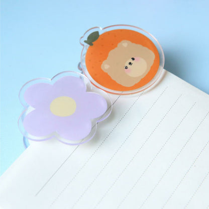 Cute Cartoon Acrylic Paper Album Memo Clip Bag Binder Sealing Clip Food Bag Clamp-Two Sides Imprint