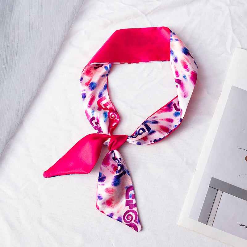35" x 2" Full Custom Floral Neckerchief Long Hair Ribbon Neck Scarf Handbag Wrap Neck Tie #34