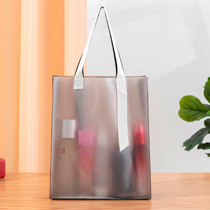 11.43 X13.79" Clear & Frosted PVC Tote Bag for Shopping