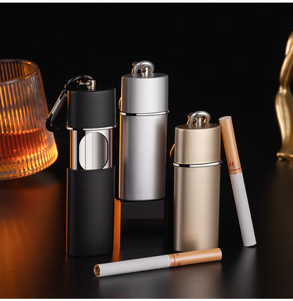Spill-Proof Travel Ashtray with Key Ring, Aluminum Portable Pocket Ashtray