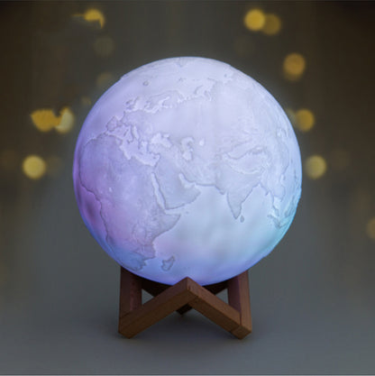 3D Globe Slapping Night Light Seven Color 5.91"