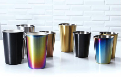12 Oz. Stainless Steel Beer Cups w/Silicone Cover & Hand Protection