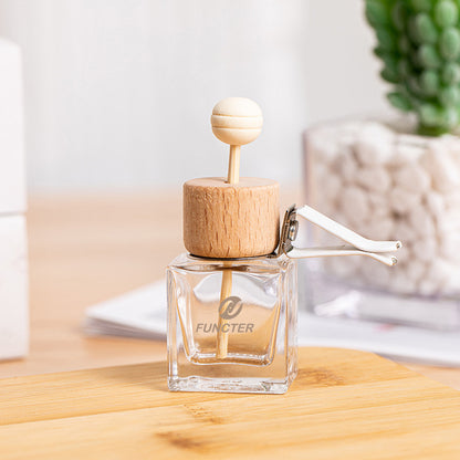 0.3 oz. Crystal Flat Square Shape Car Air Vent Perfume Bottle, Luxury Fragrance All The Way With