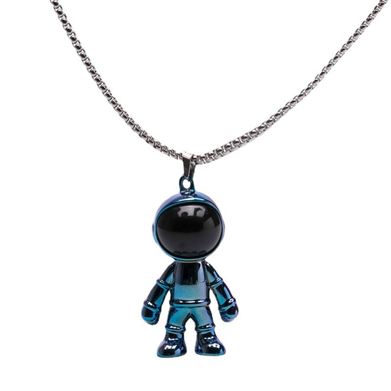 Titanium Steel The Universe Dream Astronaut Pendant Necklace