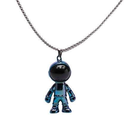 Titanium Steel The Universe Dream Astronaut Pendant Necklace