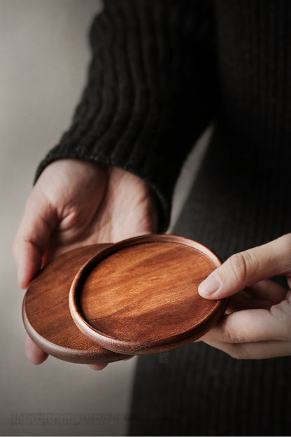 3.5" Custom Round Black Walnut Wooden Cup Coaster