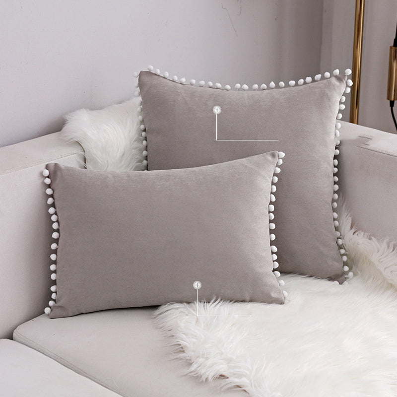 15 x 8" Pompoms Pillowcase Boho Ball Tassel Trimmed Pillowshams Pompom Fringe Cute Pillowcase