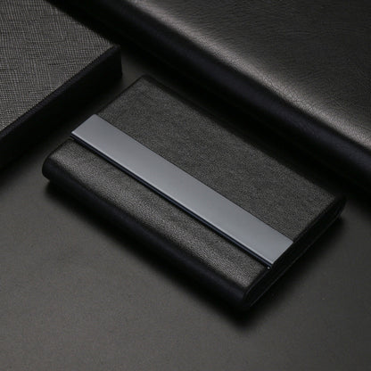Metal Business Card Holder with Super Microfiber Leatherette Finish