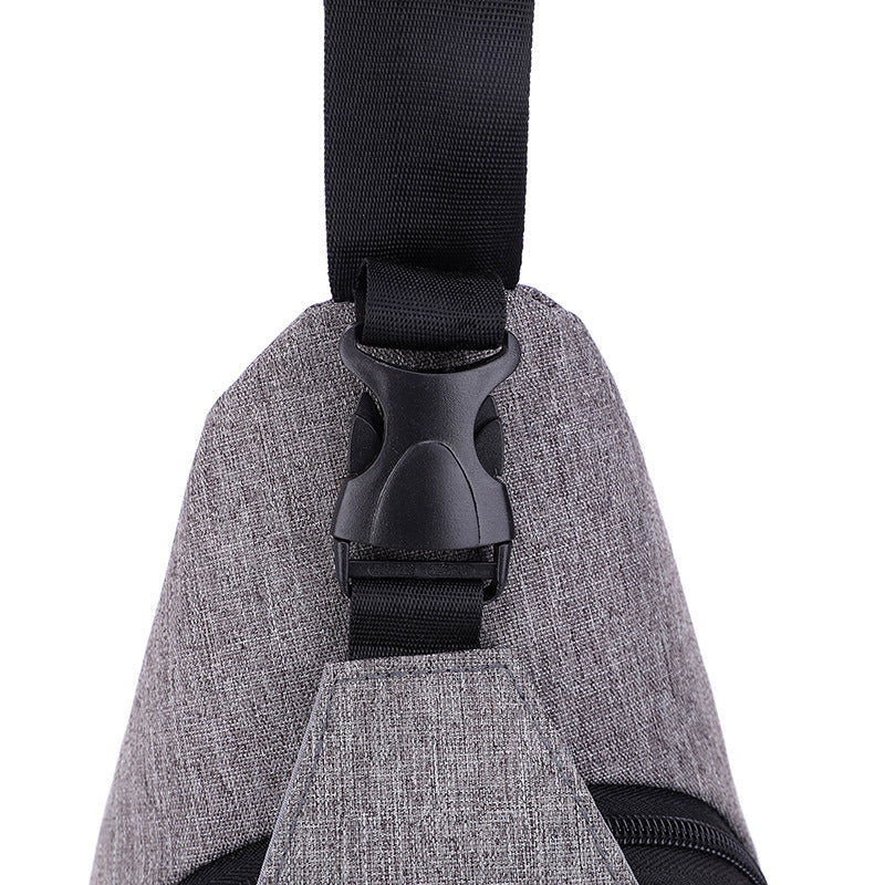 Men's Oxford Sling Bag Chest Shoulder Backpack Crossbody Bag W/USB Charging Port