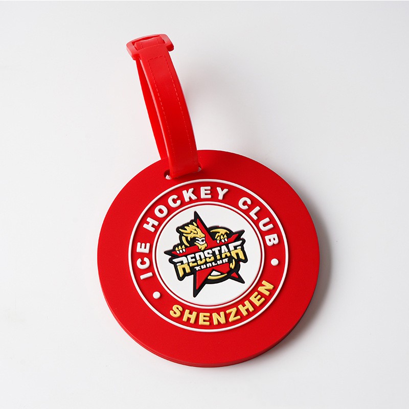 Round Shaped 3D Raised Soft PVC Luggage Tag For Suitcase Travel Baggage Identification