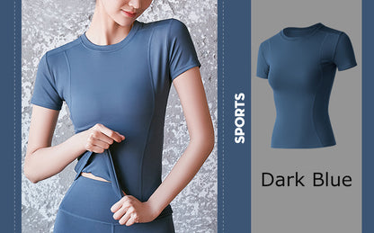 Women's Dry Fit Compression Gym Wear Running Sport Short Sleeve T-shirt Running Athletic Shirt