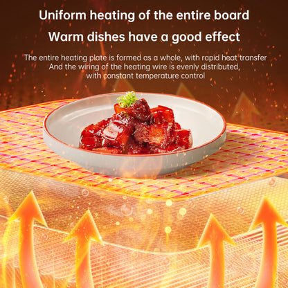 Food Warming Mat Quick Full Surface Heating Pad, Kids Lock, Food Warmers for Parties