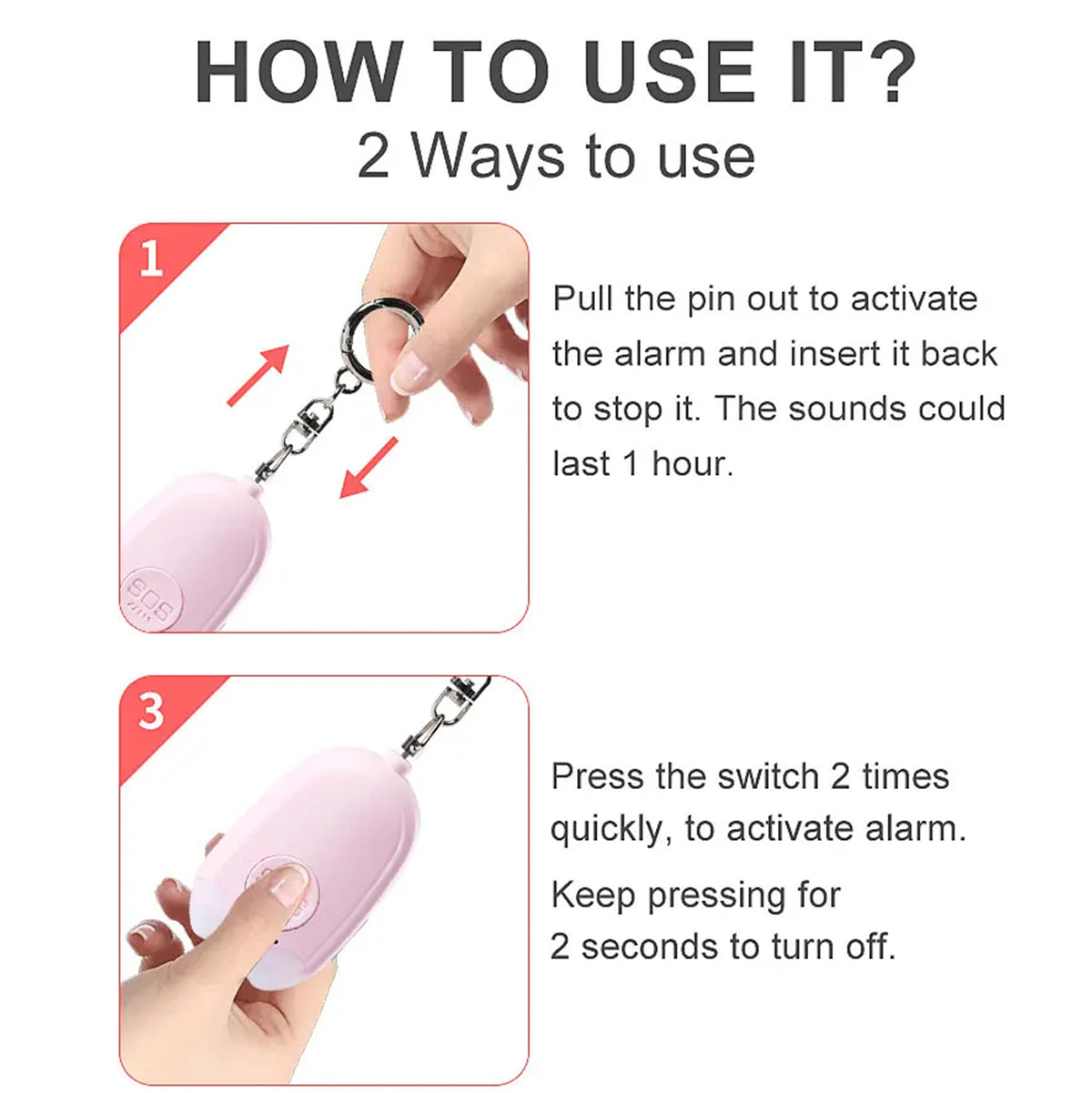 130dB Emergency Security Alarm SOS Alarm Keychain