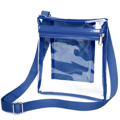 Women`s PVC Transparent Shoulder Bag Clear Crossbody Bag with Strap Stadium Approved Bag