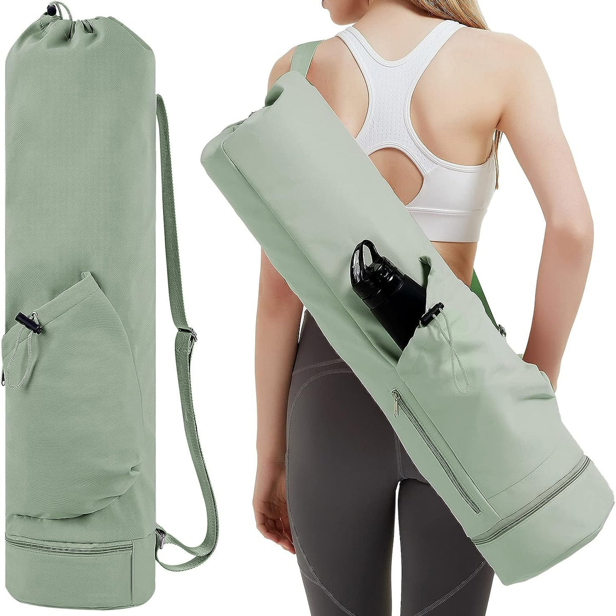 Yoga Bags Yoga Mats Bags Carrier Oxford Tote Bags for Pilates Yoga Lover W/ Wet Pocket