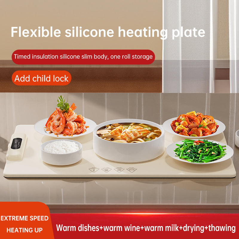 Food Warming Mat Quick Full Surface Heating Pad, Kids Lock, Food Warmers for Parties