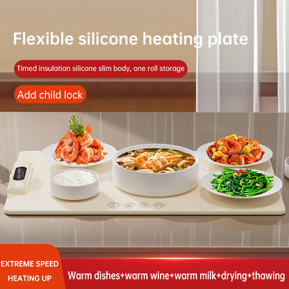Food Warming Mat Quick Full Surface Heating Pad, Kids Lock, Food Warmers for Parties