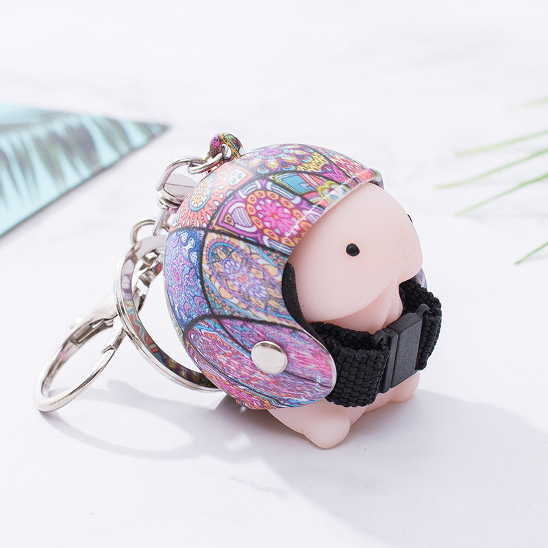 Custom Flower Motorcycle Helmet Keychain Phone Pendant Bag Keyring Bag Pendant Charm Accessories