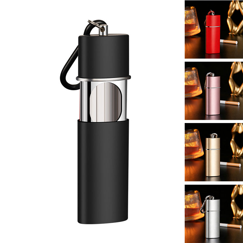 Spill-Proof Travel Ashtray with Key Ring, Aluminum Portable Pocket Ashtray
