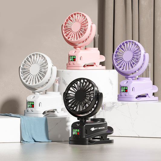 Clip-On Misting Rechargeable Mini Fan Clip Fan Spray Misting Fan Humidifier With Water Tank