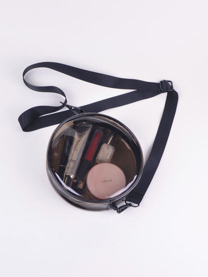 PVC Transparent Shoulder Bag Clear Bag Crossbody Bag W/Strap Stadium Approved Bag(Size M)