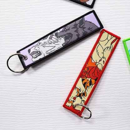 Nylon Ribbon Fabric Keychian Car Keychain Key Ring Anti-Lost