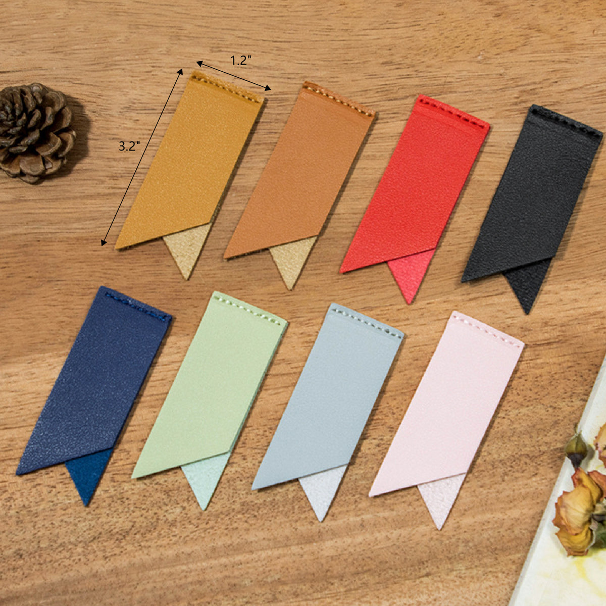 PU Leather Bookmark Ribbon Shaped Page Corner for Book Lover Gifts
