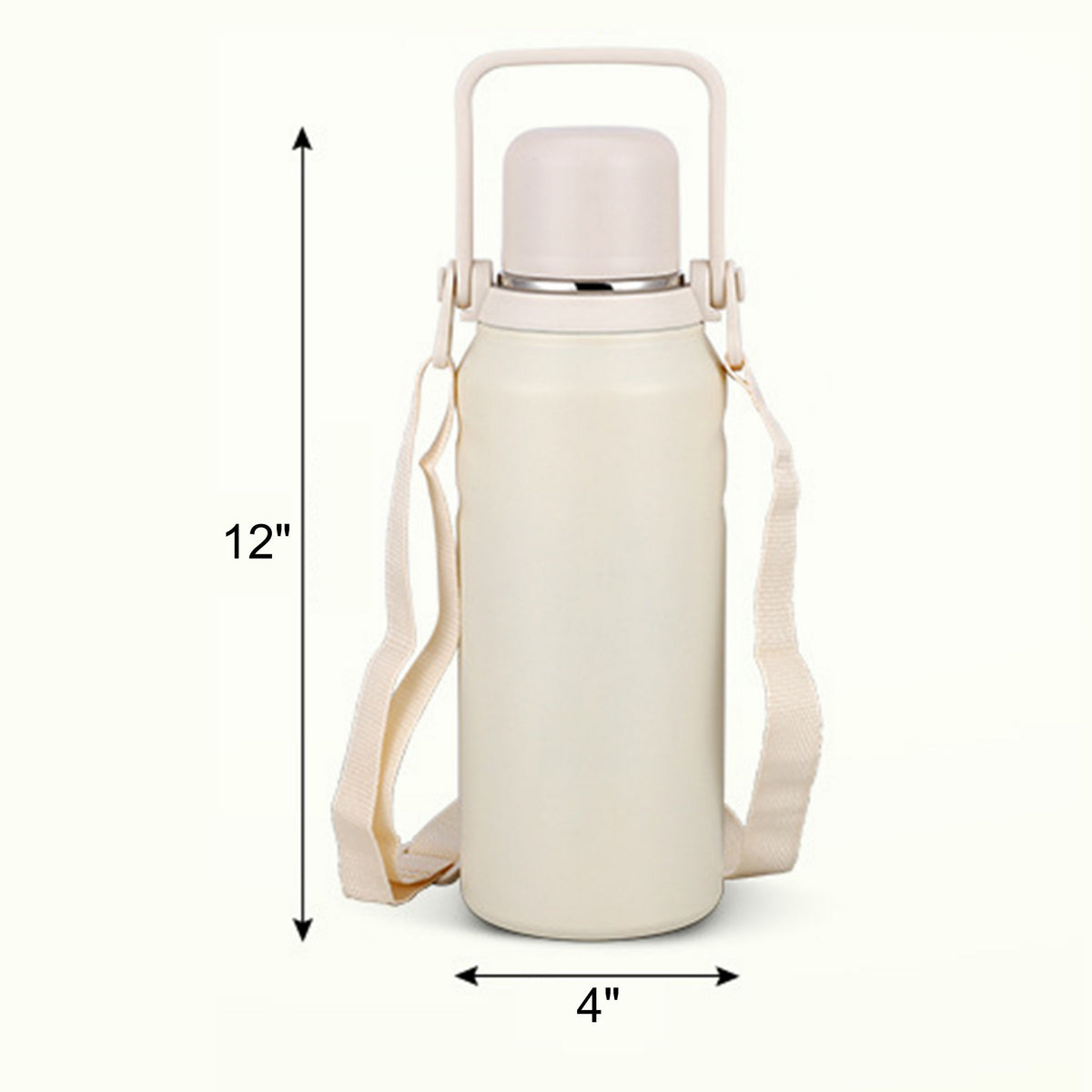 50.7oz Portable Double Wall Vacuum Stainless Steel Water Bottle w/ Handle & Strap