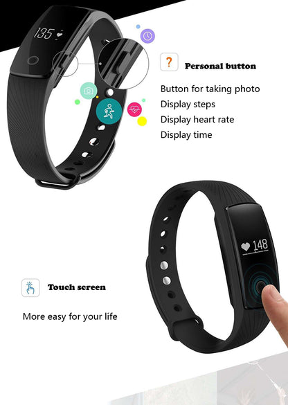 0.49 OLED Screen Heart Rate Monitoring Pedometer